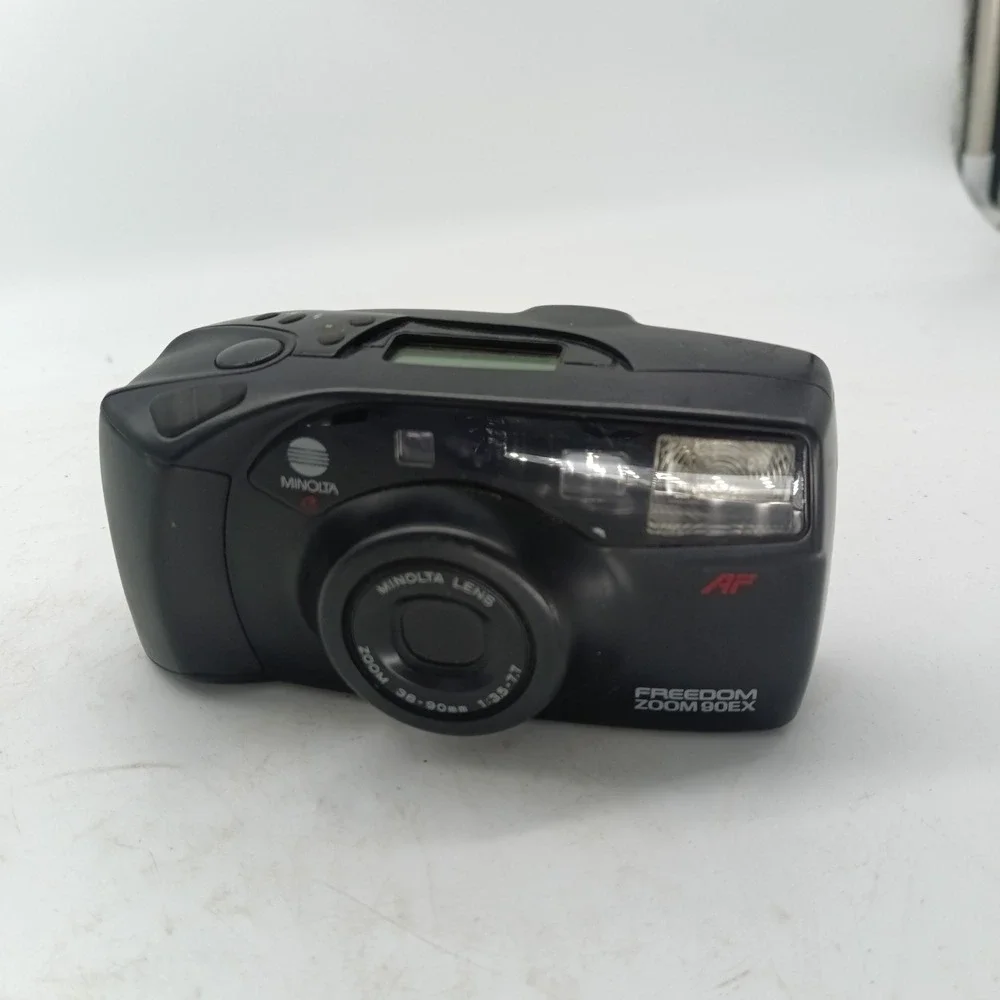 Minolta Freedom Zoom 90EX 35mm Film Camera Black 38-90mm Lens Untested r1